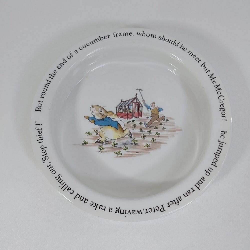 Wedgwood Beatrice Potter Peter Rabbit Porringer Cereal Bowl Vintage 6.5" England